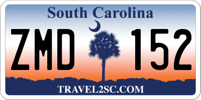 SC license plate ZMD152