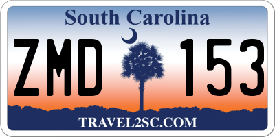 SC license plate ZMD153
