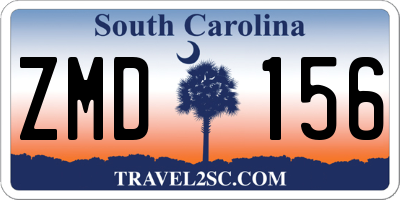 SC license plate ZMD156