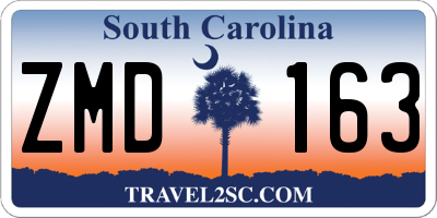 SC license plate ZMD163