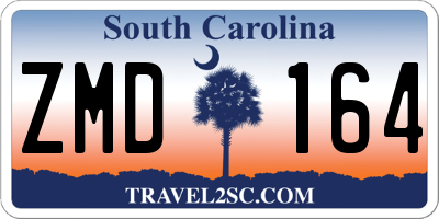 SC license plate ZMD164