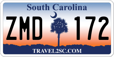 SC license plate ZMD172