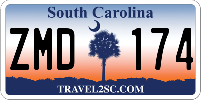 SC license plate ZMD174