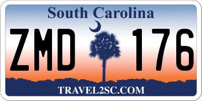 SC license plate ZMD176