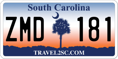 SC license plate ZMD181