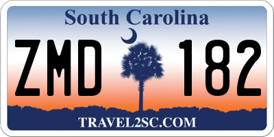 SC license plate ZMD182