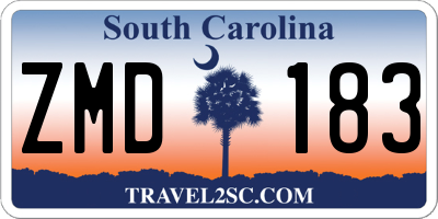 SC license plate ZMD183