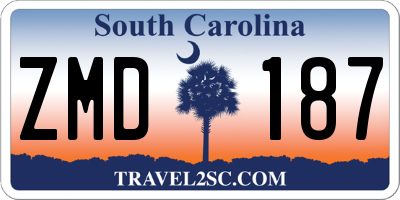 SC license plate ZMD187