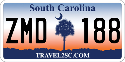 SC license plate ZMD188