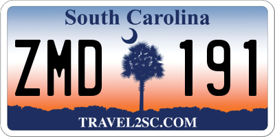 SC license plate ZMD191