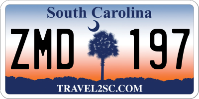 SC license plate ZMD197