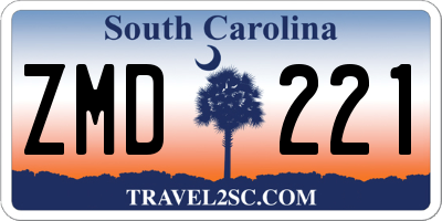 SC license plate ZMD221