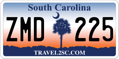 SC license plate ZMD225