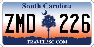 SC license plate ZMD226