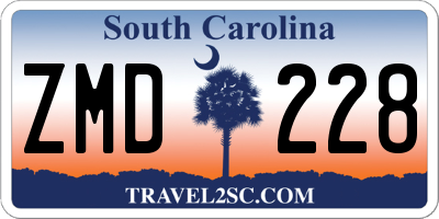 SC license plate ZMD228