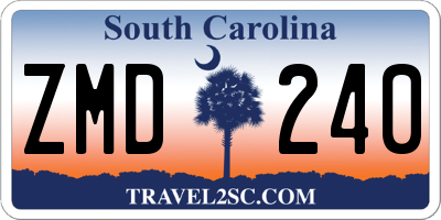 SC license plate ZMD240