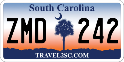 SC license plate ZMD242