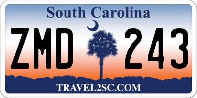 SC license plate ZMD243