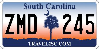 SC license plate ZMD245