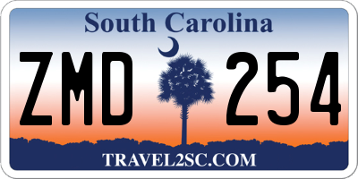 SC license plate ZMD254