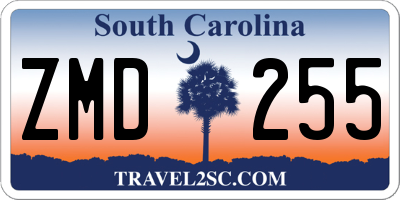SC license plate ZMD255