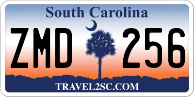 SC license plate ZMD256