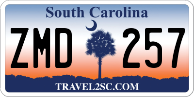 SC license plate ZMD257