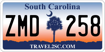 SC license plate ZMD258