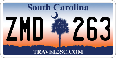 SC license plate ZMD263