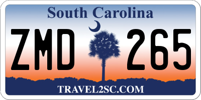 SC license plate ZMD265