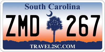 SC license plate ZMD267