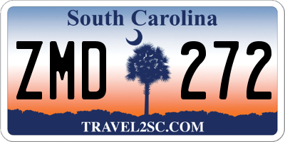 SC license plate ZMD272