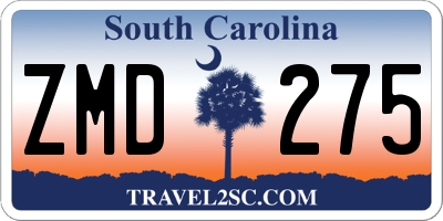 SC license plate ZMD275