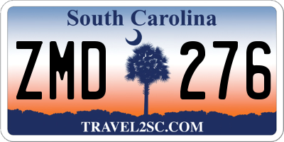 SC license plate ZMD276
