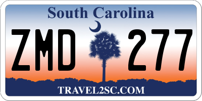 SC license plate ZMD277