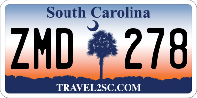SC license plate ZMD278