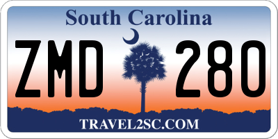 SC license plate ZMD280