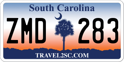 SC license plate ZMD283
