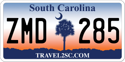 SC license plate ZMD285