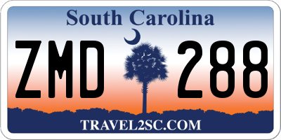 SC license plate ZMD288