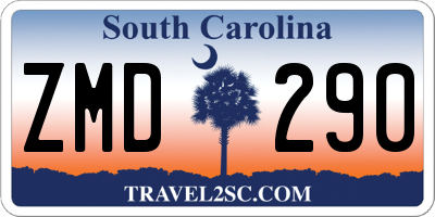 SC license plate ZMD290