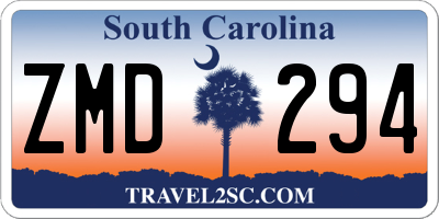 SC license plate ZMD294