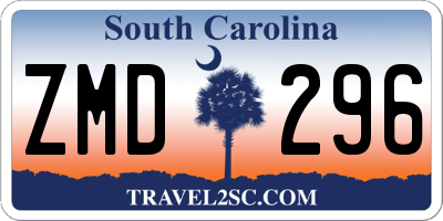 SC license plate ZMD296