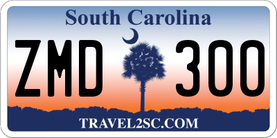 SC license plate ZMD300