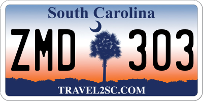 SC license plate ZMD303