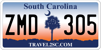SC license plate ZMD305