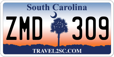 SC license plate ZMD309