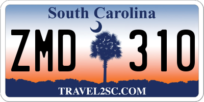 SC license plate ZMD310