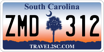 SC license plate ZMD312