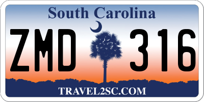 SC license plate ZMD316